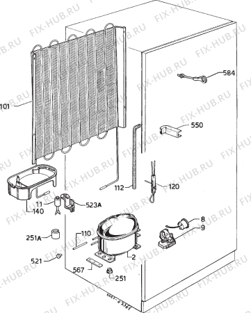 Взрыв-схема холодильника Kuppersbusch IK259.4-2T - Схема узла Cooling system 017